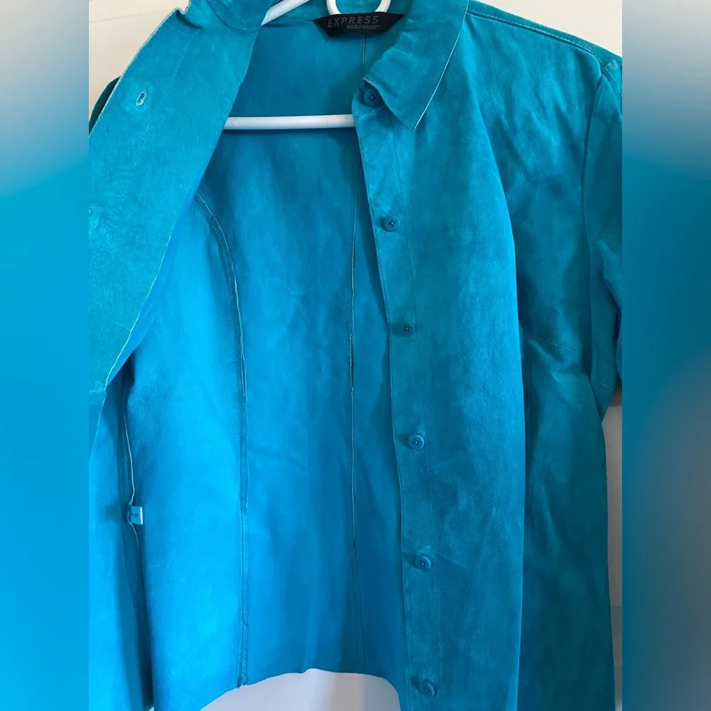 Vintage Express Blue Leather Jacket
